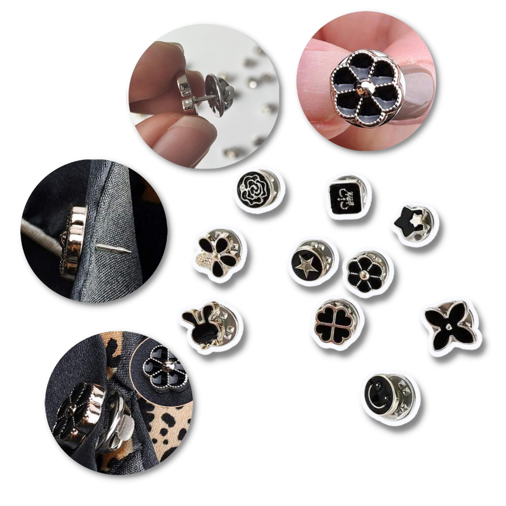 Elegant No-Sew Button Brooch Pins - Ozerty
