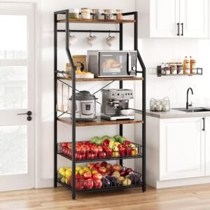IDEALHOUSE 5-Tier Kitchen Bakers Rack with Microwave Stand